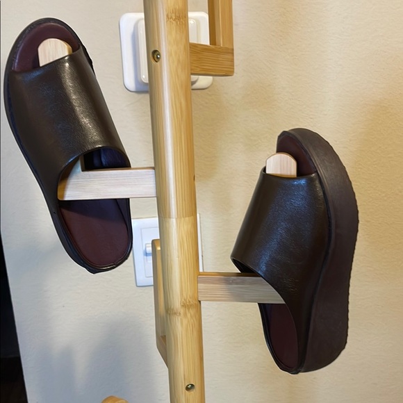 Dark Brown Slide Sandals - Picture 1 of 4